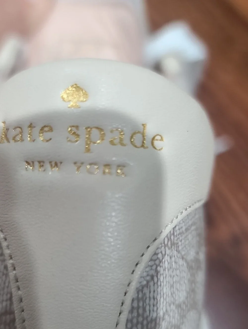 kate spade Cream and White Patterned Lace-Up Sneakers
